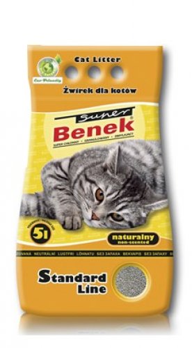 super benek naturalny 5l żółty żwirek dla kota, bezzapachowy