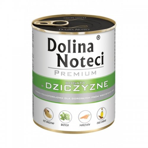 dolina noteci premium bogata w dziczyznę 800g puszka karma mokra dla dorosłych psów