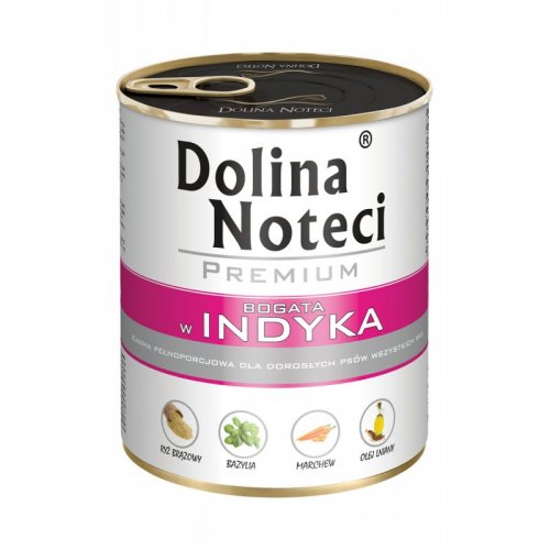 dolina noteci premium bogata w indyka 800g puszka  zestaw 12szt. karma mokra dla dorosłych psów