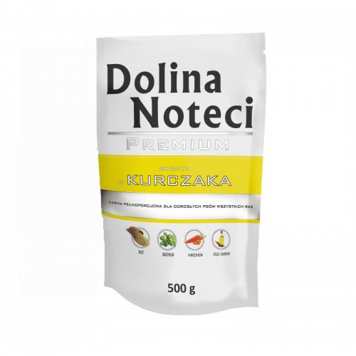 dolina noteci premium bogata w kurczaka saszetka 500g  zestaw 10szt. karma mokra dla dorosłych psów