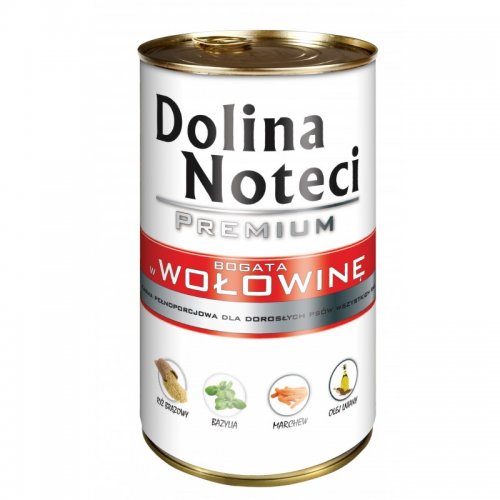 dolina noteci premium bogata w wołowinę 400g puszka  zestaw 12szt. karma mokra dla dorosłych psów