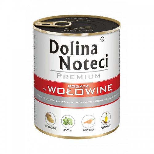 dolina noteci premium bogata w wołowinę 800g puszka karma mokra dla dorosłych psów