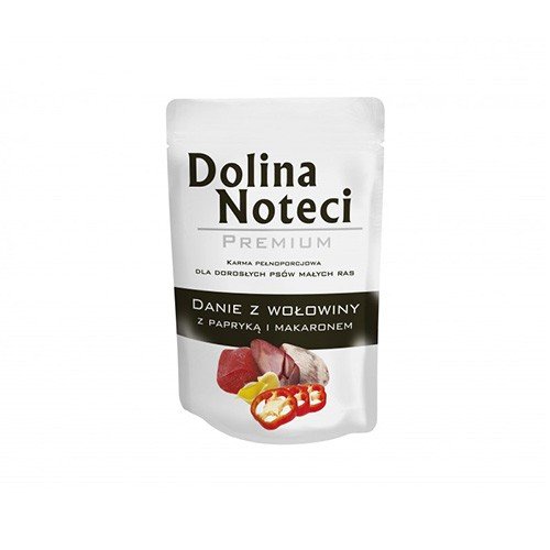 dolina noteci premium danie wołowina z papryką i makaronem 100g dla małych ras