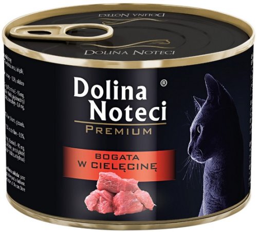 dolina noteci premium kot bogata w cielęcinę puszka 185g karma mokra dla kota
