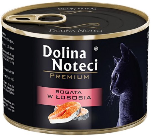 dolina noteci premium kot bogata w łososia puszka 185g karma mokra dla kota