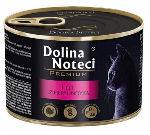 dolina noteci premium kot filet z piersi indyka puszka 185g karma mokra dla kota