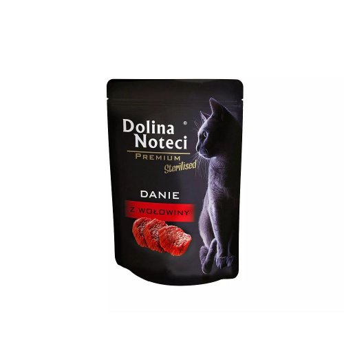 dolina noteci premium kot sterilised danie z wołowiny saszetka 85g karma mokra dla kota