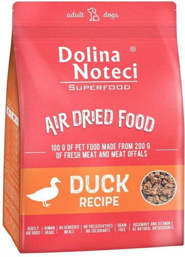 dolina noteci superfood danie z kaczki dla psa 1kg  karma sucha dla dorosłych psów