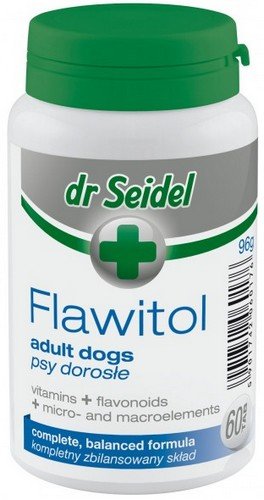 dr seidel flawitol dla psów dorosłych 60 tabletek  zestaw 2szt. preparat multiwitaminowy dla psów