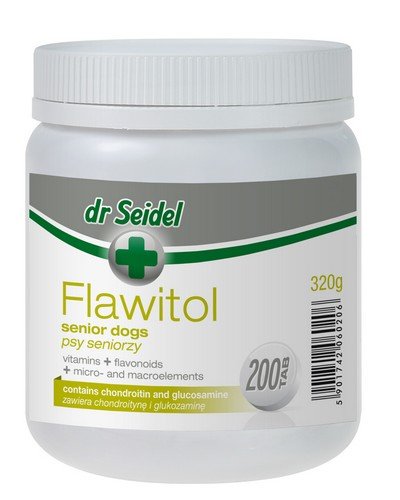 dr seidel flawitol dla psów seniorów 200 tabletek multiwitamina dla starszych psów