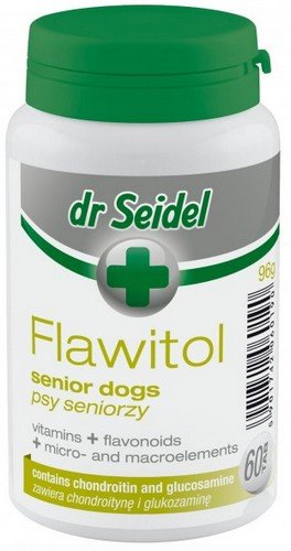 dr seidel flawitol dla psów seniorów 60 tabletek  zestaw 2szt. multiwitamina dla starszych psów