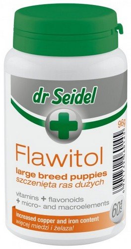 dr seidel flawitol dla szczeniąt ras dużych 200 tabletek  zestaw 2szt. multiwitamina dla szczeniąt dużych ras