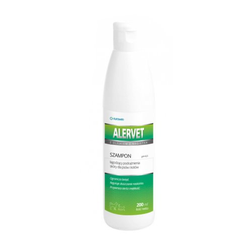 eurowet alervet 200 ml dermoszampon łagodzący podrażnienia skóry dla psów i kotów