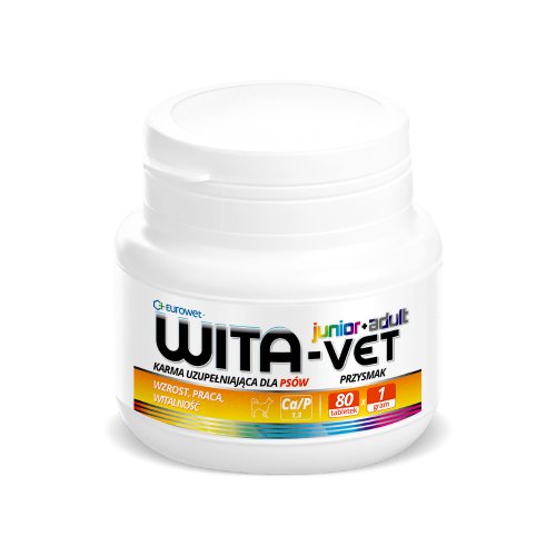 eurowet wita-vet junior+adult ca/p=1,3 - 1g 80 tab. wzrost, praca, witalność