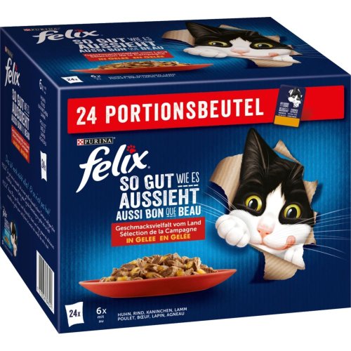 felix fantastic mięsne smaki w galarecie 24 x 85g wołowina, królik, jagnięcina, kura