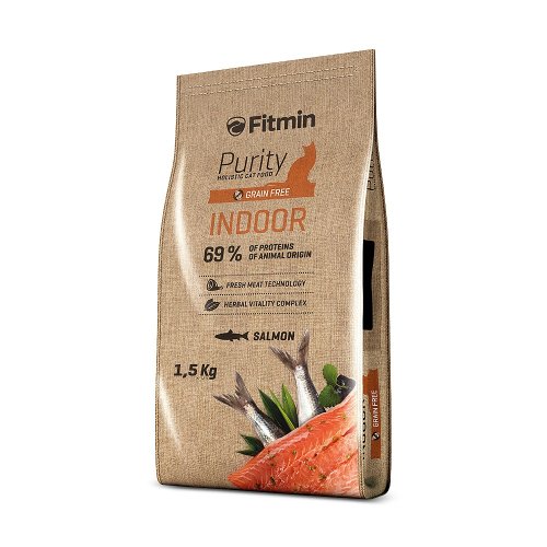 fitmin cat purity indoor 1,5kg dla dorosłych kotów niewychodzących z domu