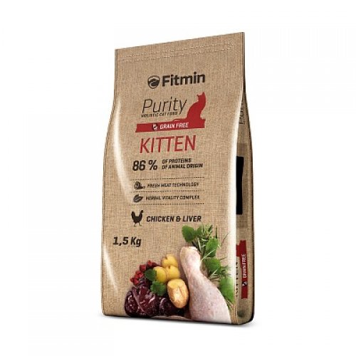 fitmin cat purity kitten 1,5kg  dla kociąt, ciężarnych i karmiących kotek, bez zbóż