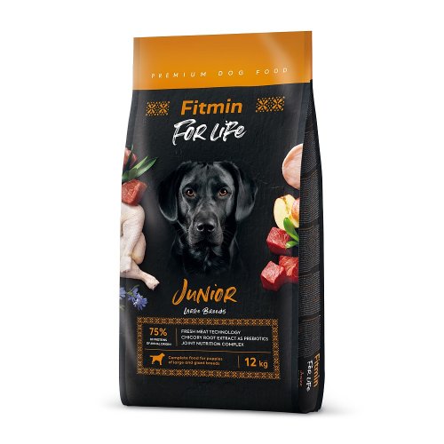 fitmin dog for life junior large 12kg dla szczeniąt dużych ras