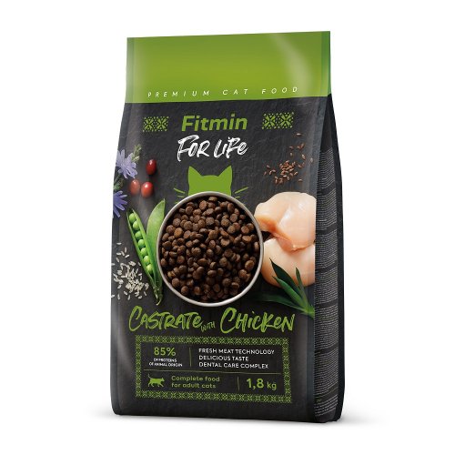 fitmin for life cat castrate chicken 1,8 kg z kurczakiem dla kastrowanych kotów