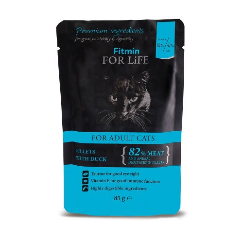 fitmin for life cat fileciki z kaczką 85g w sosie