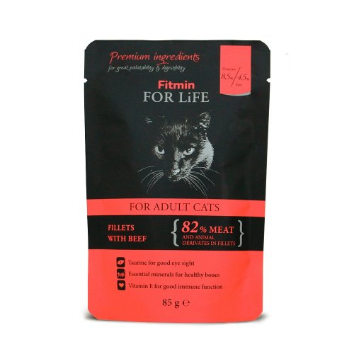 fitmin for life cat fileciki z wołowiną 85g w sosie