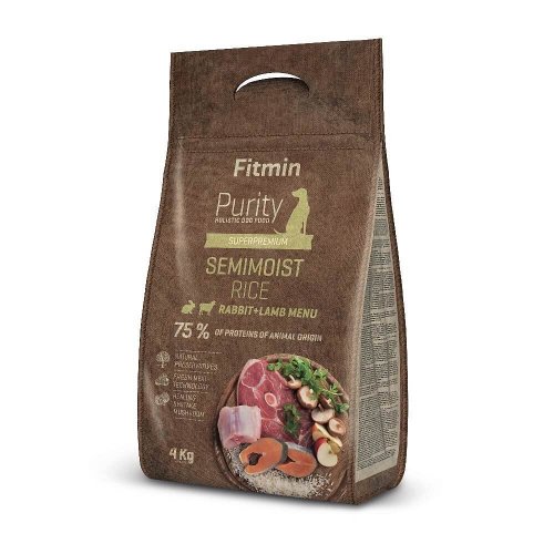 fitmin purity semimoist rabbit & lamb 4kg półmokra karma z królikiem i ryżem