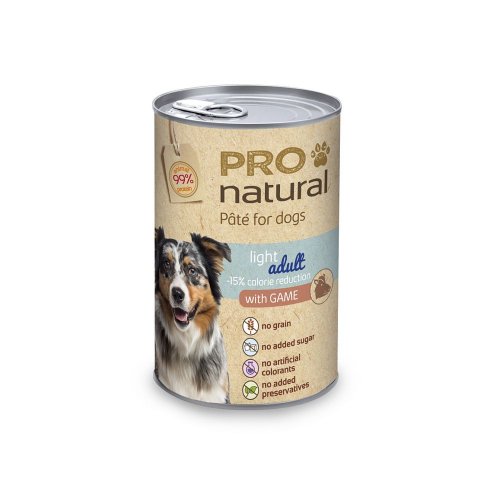 pro natural pasztet light dla psa z kurczakiem 420g obniżona zawartość kalorii
