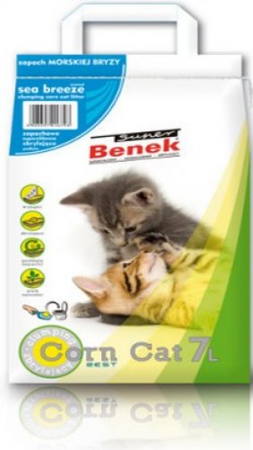 super benek corn cat morska bryza 14l  kukurydziany żwirek dla kota