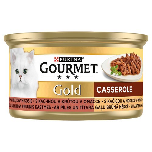 gourmet gold casserole z kaczką i indykiem w sosie 85g karma dla kota