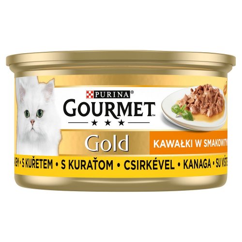 gourmet gold sauce delight kawałki w smakowitym sosie z kurczakiem 85g karma dla kota