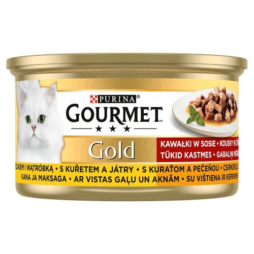 gourmet gold kurczak i wątróbka w sosie 85g  pakiet 24szt. karma dla kota