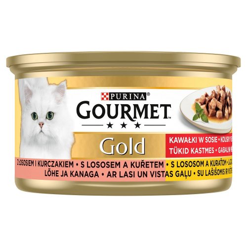 gourmet gold Łosoś i kurczak w sosie 85g  pakiet 24szt. karma dla kota
