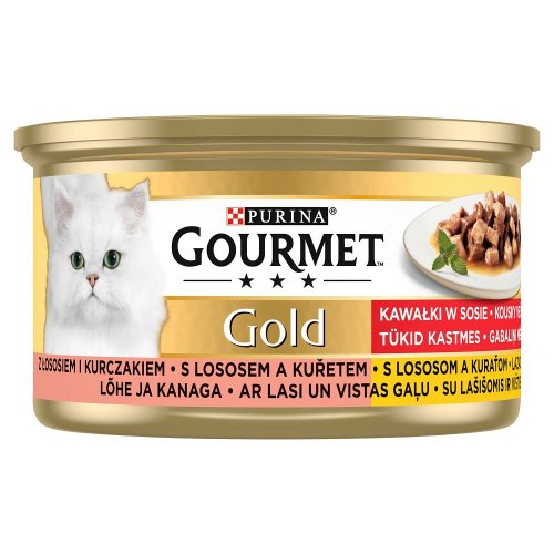 gourmet gold Łosoś i kurczak w sosie 85g karma dla kota