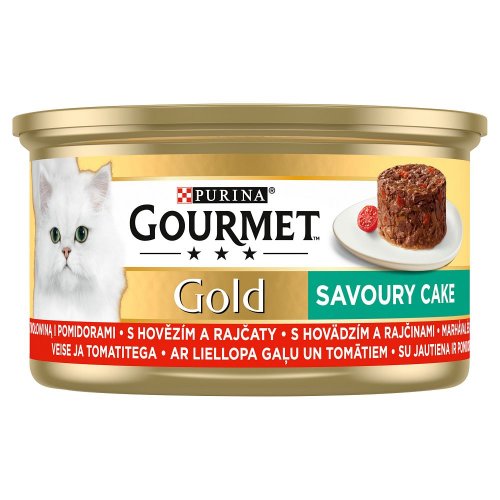 gourmet gold savoury cake z wołowiną i pomidorami 85g  pakiet 24szt. karma dla kota