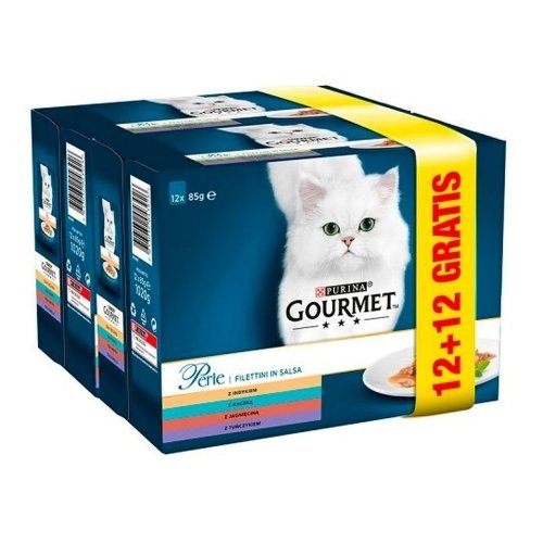 gourmet perle duet mięsny saszetki 85g 12+12=24szt karma mokra dla kota