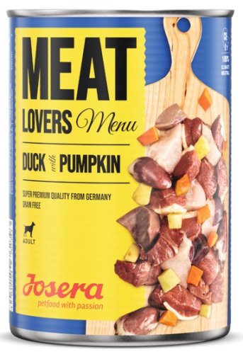 josera meat lovers menu kaczka z dynią puszka 400g karma mokra dla psa