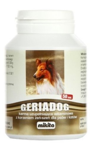 mikita geriadog 50 tabletek - preparat dla starszych lub osłabionych psów i kotów 