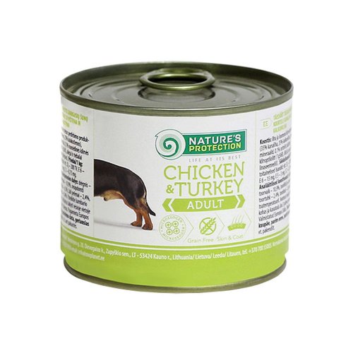 natures protection adult chicken turkey (kurczak indyk) 200g puszka 70% mięsa