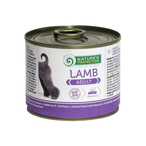 natures protection adult lamb (jagnięcina) 200g puszka  zestaw 6szt. 67% mięsa