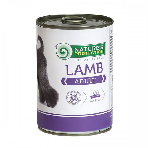 natures protection adult lamb (jagnięcina) 400g puszka  zestaw 6szt. 67% mięsa