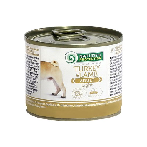 natures protection adult light turkey & lamb (indyk jagnięcina) 200g puszka 70% mięsa