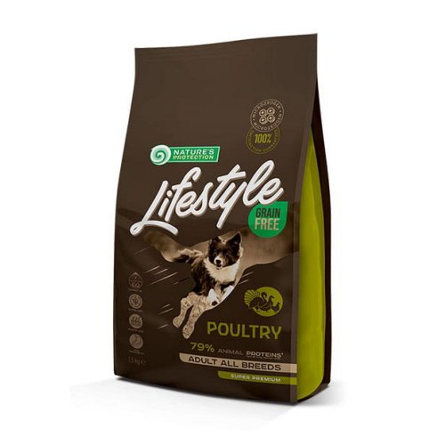 nature's protection lifestyle grain free poultry adult all breeds 1,5kg z drobiem bez zbóż