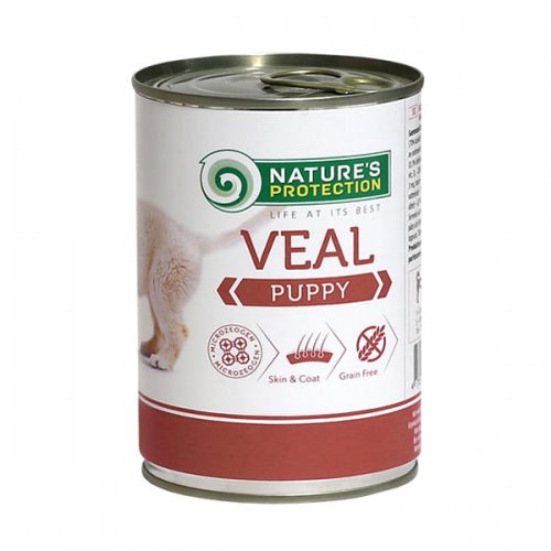 natures protection puppy 400g veal (cielęcina) puszka  zestaw 6szt. dla szczeniąt, 70% mięsa