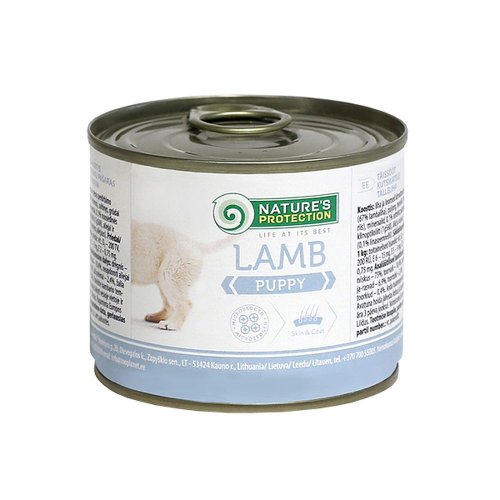 natures protection puppy lamb (jagnięcina) 200g puszka  zestaw 6szt. dla szczeniąt, 67% mięsa