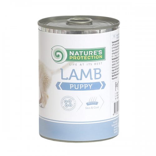 natures protection puppy lamb (jagnięcina) 400g puszka  zestaw 6szt. dla szczeniąt, 67% mięsa