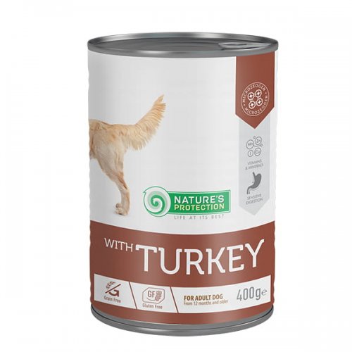 natures protection sensitive turkey (indyk) 400g puszka  zestaw 6szt. dla psów wrażliwych, 70% indyka