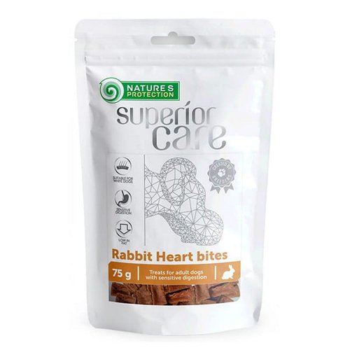 natures protection snacks rabbit heart bites 75g kosteczki z serc królika i kurczaka