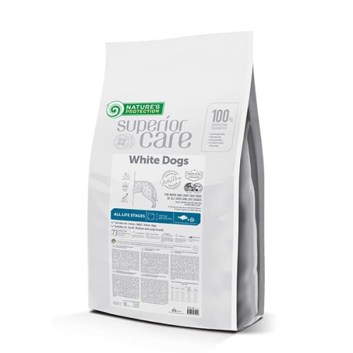 nature's protection superior care white dogs white fish & rice all sizes all life stages 10kg  karma sucha dla psa