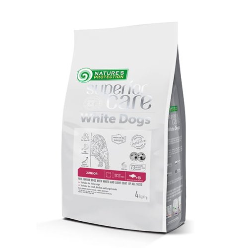 nature's protection superior care white dogs white fish & rice junior all sizes 4kg karma sucha dla psa