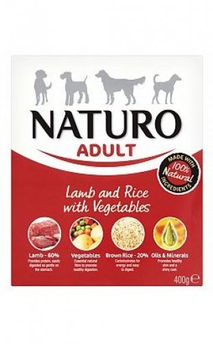 naturo adult jagnięcina z ryżem i warzywami 400g karma mokra dla psa